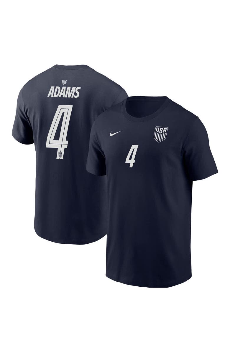 Nike Men's Nike Tyler Adams Navy USMNT Away Name & Number T-Shirt, Main, color, Navy