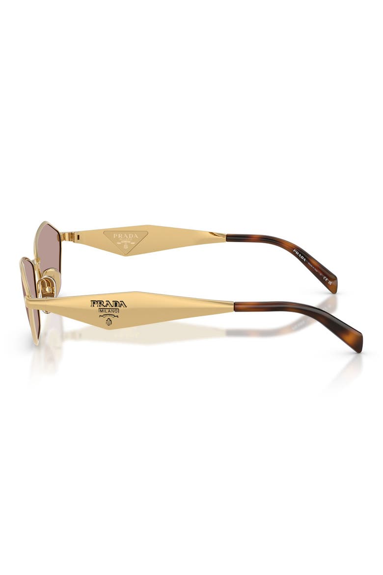 57mm Irregular Sunglasses, Alternate, color, GOLD / LIGHT PURPLE BROWN