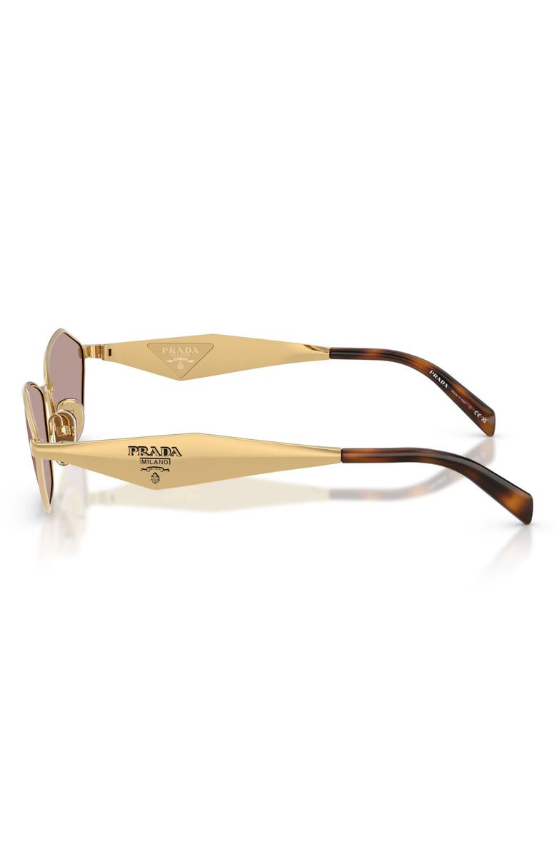 Prada 57mm Irregular Sunglasses, Alternate, color, Gold / Light Purple Brown