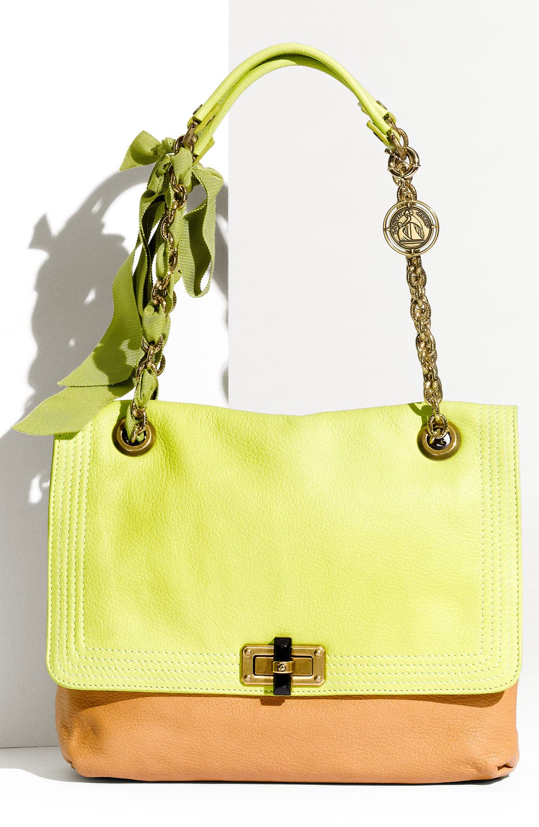 'Happy' Leather Shoulder Bag, Main, color, MULTICOLOR
