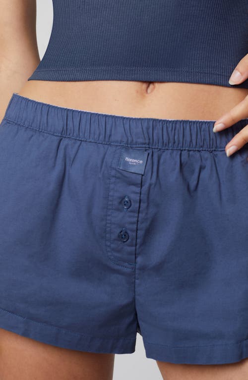 Florence By Mills Foldover Boxer Shorts In Blue