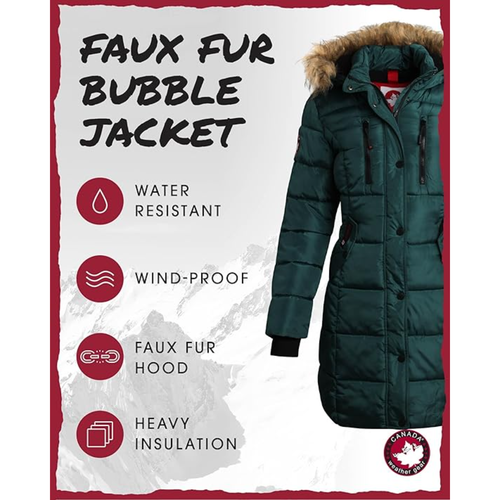Canada Weather Gear Heavyweight Long Parka Jacket In Green