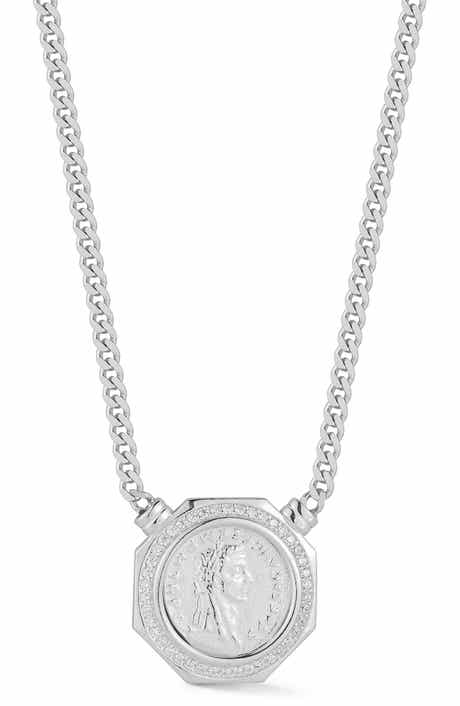 14k Gold Plated Coin Medallion Necklace