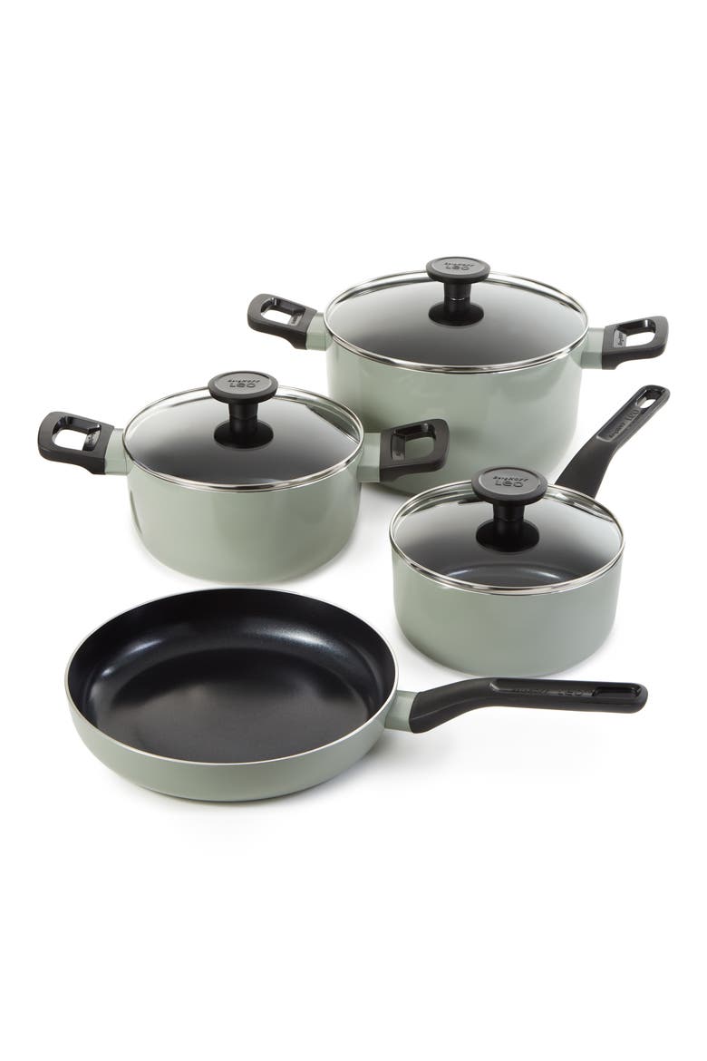 Leo Glint 7-Piece Cookware Set, Main, color, SAGE