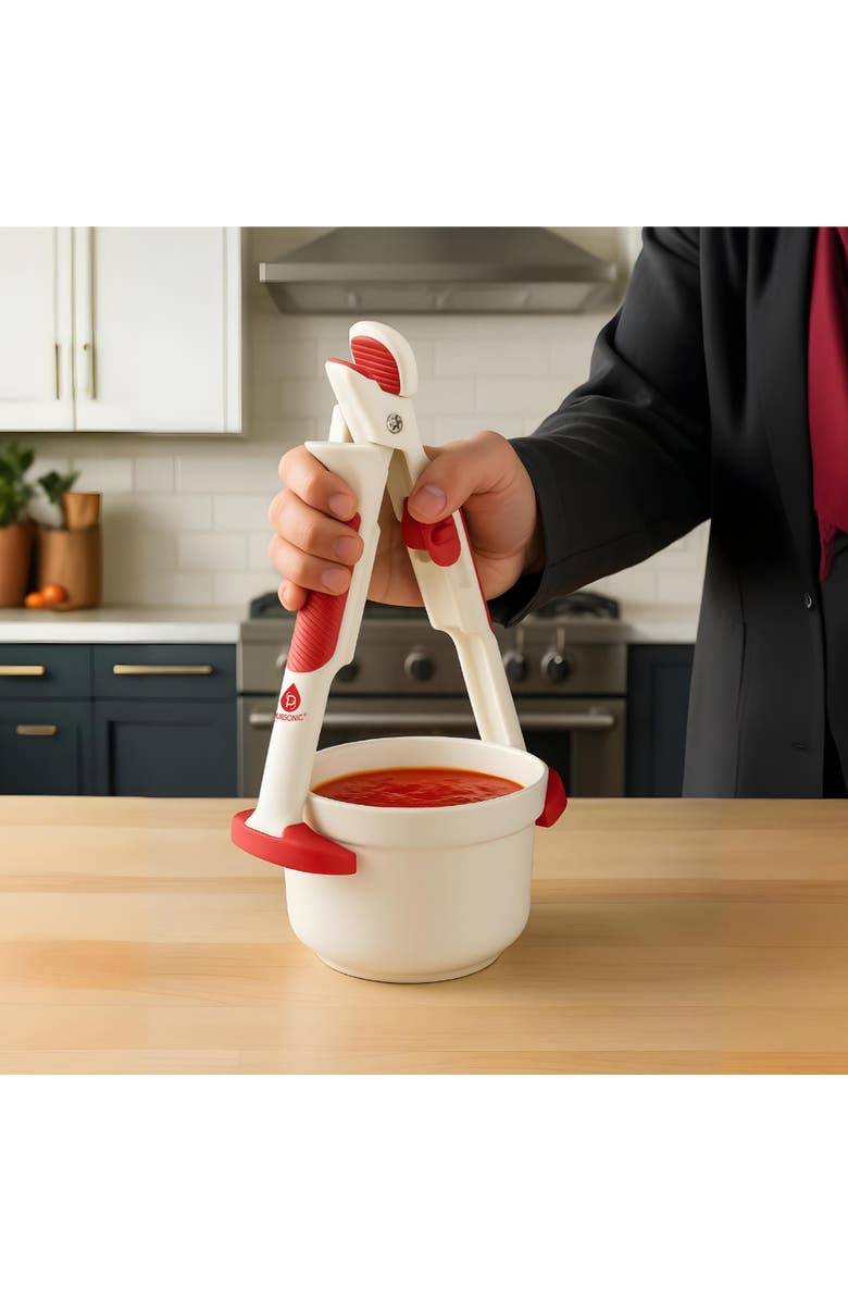 PURSONIC 2-in-1 Intense Heat Resistant Kitchen Safety Clip and Clamp, Alternate, color, White