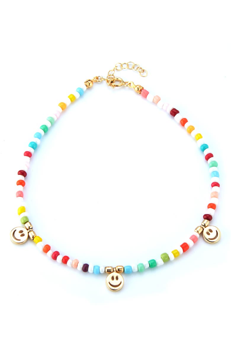 SPHERA MILANO 14K Gold Vermeil Beaded Anklet, Main, color,