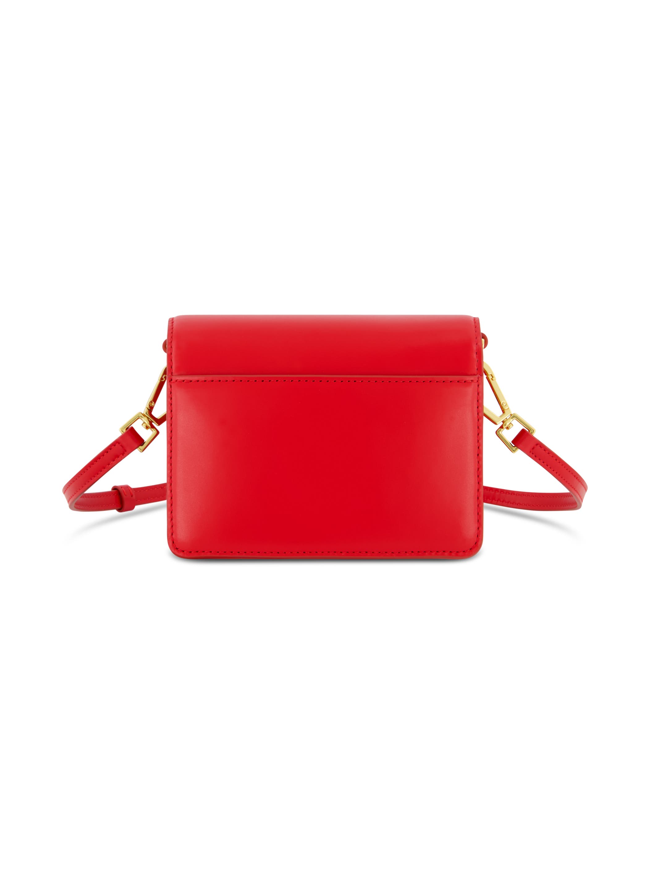 Mini Leather Gold Strap Crossbody Bag, Alternate, color, Cherry