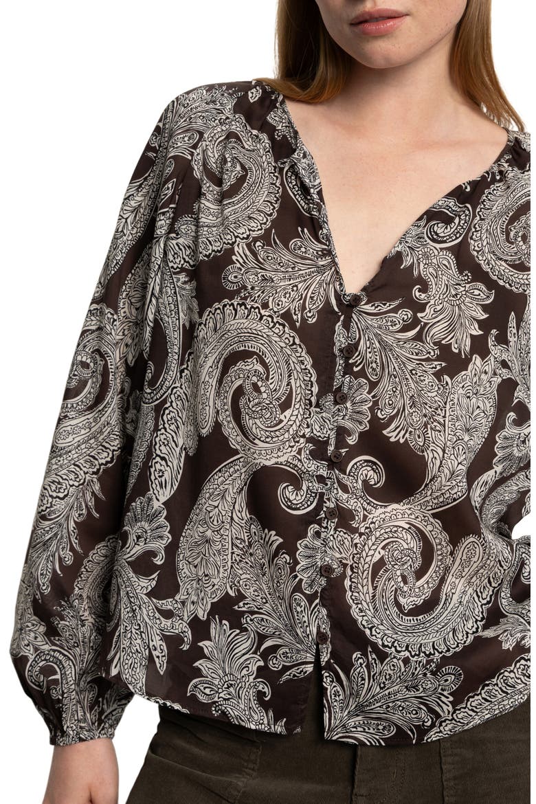 Paisley Long Sleeve Button-Up Shirt, Alternate, color, MINERAL PAISLEY