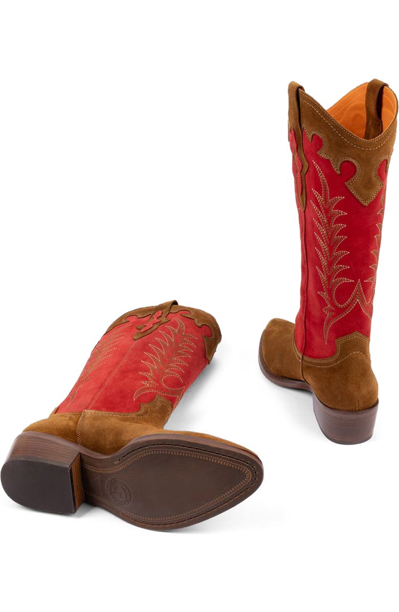 Penelope Chilvers Jolene Cowboy Boot, Alternate, color, Peat/ Red