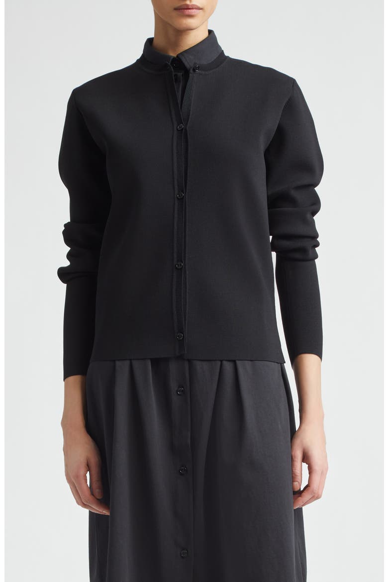 Classic Compact Knit Cardigan, Main, color, BLACK