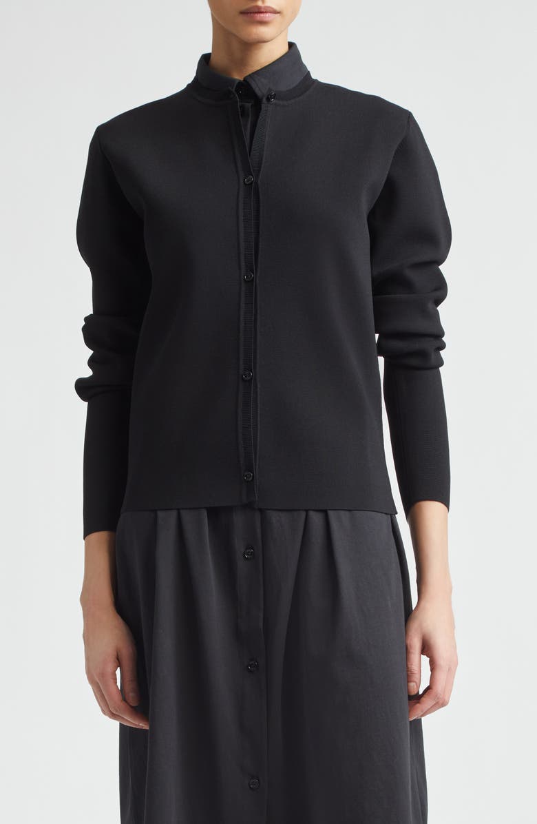 TOTEME Classic Compact Knit Cardigan, Main, color, Black