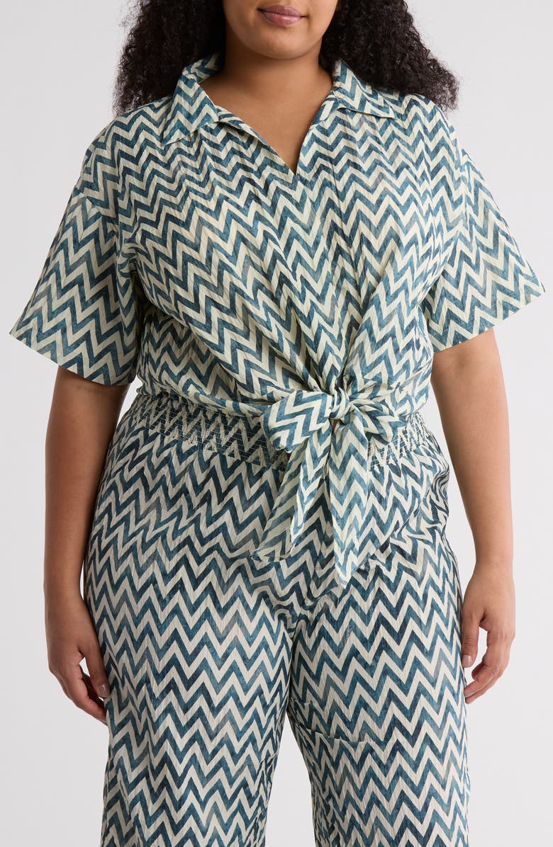 DR2 by Daniel Rainn Johnny Collar Tie Front Top, Main, color, Inkwell