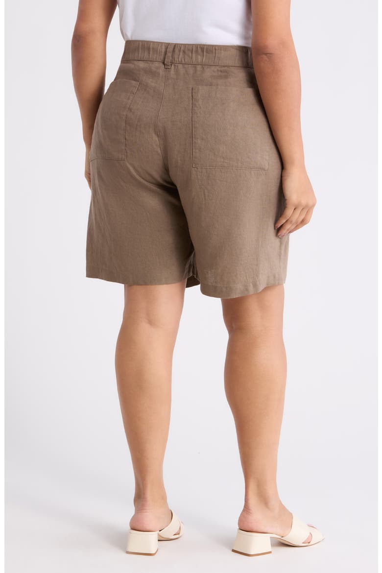 Organic Linen Walking Shorts, Alternate, color, WALNUT