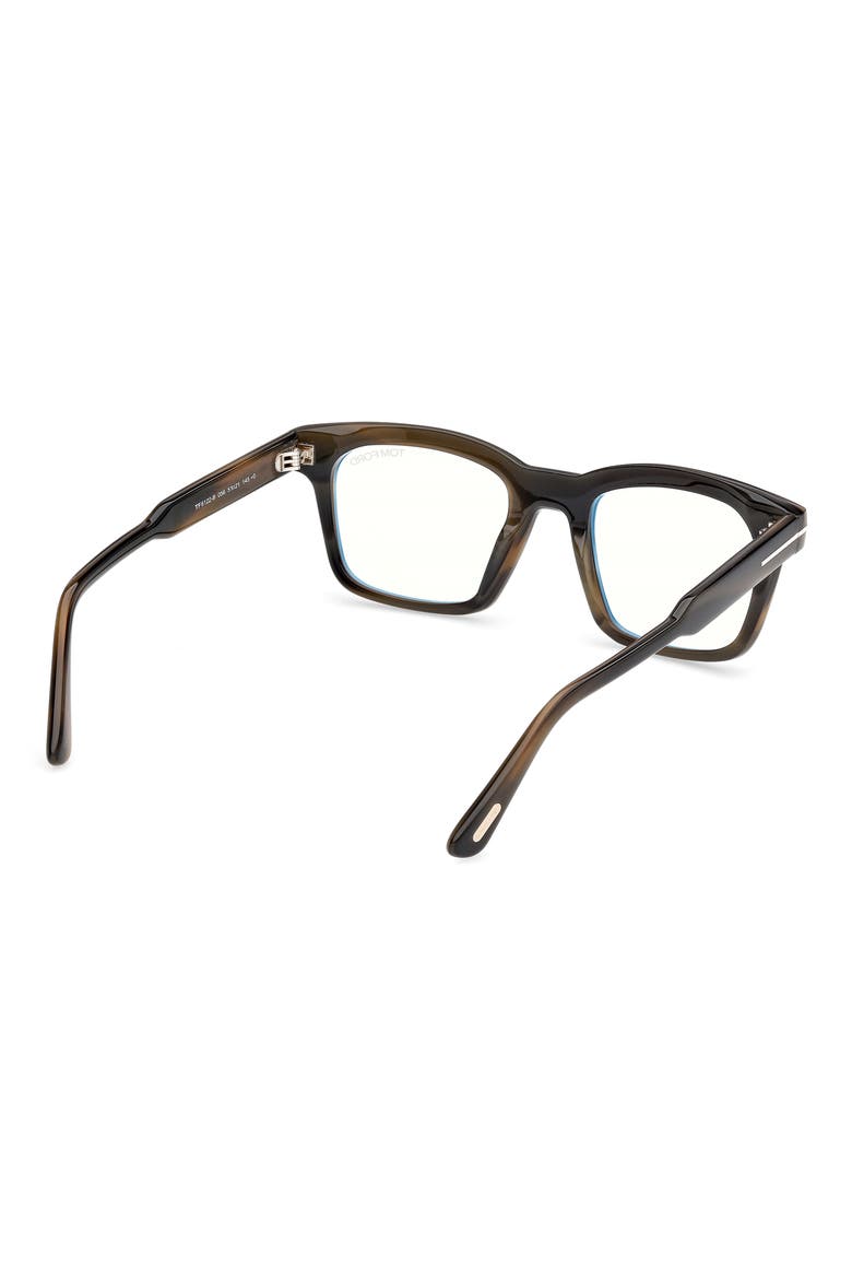 51mm Square Optical Glasses, Alternate, color, SHINY KHAKI GREEN HAVANA