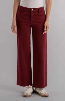 KUT from the Kloth Meg Fab Ab Raw Hem High Waist Ankle Wide Leg Jeans