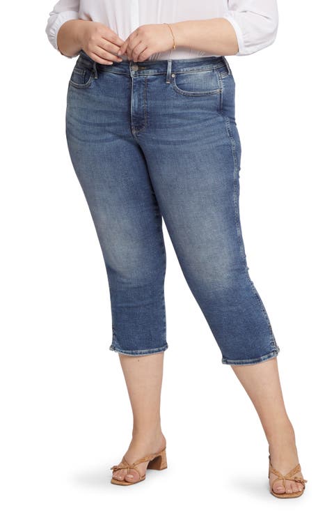 Chloe Side Slit Capri Jeans (Loire) (Plus Size)