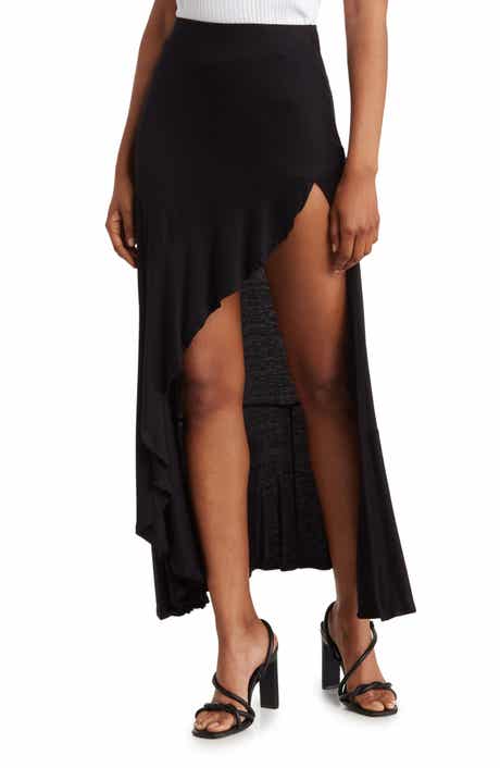 GO COUTURE Ruffle Side High-Low Skirt