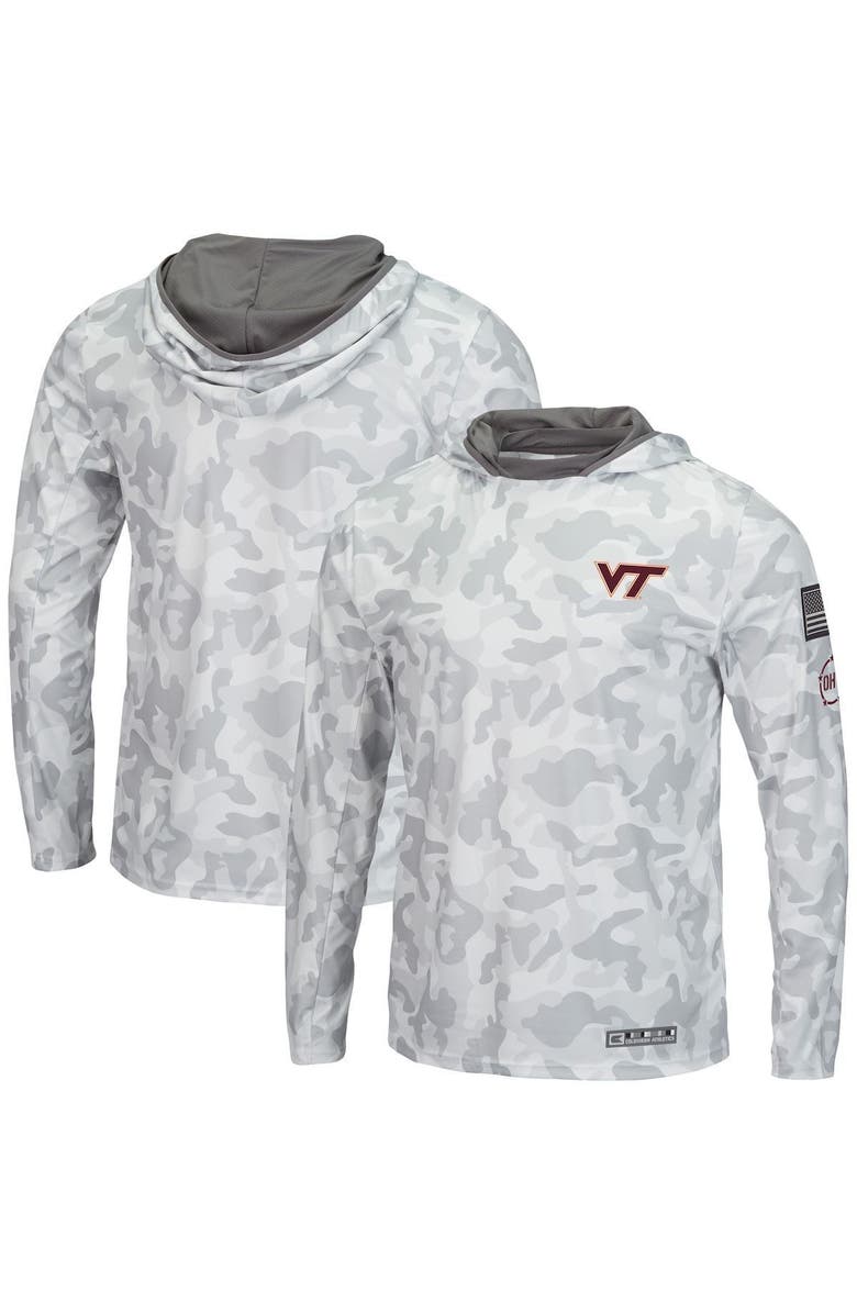 COLOSSEUM Men's Colosseum Arctic Camo Virginia Tech Hokies OHT Military Appreciation Long Sleeve Hoodie Top, Alternate, color, Arctic Camo