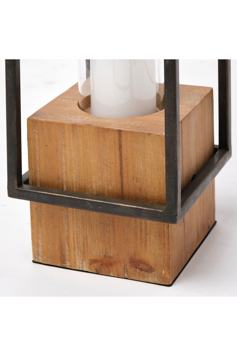 Orionis Large Wood w/ Metal Lantern Candle Holder, Alternate, color, Black