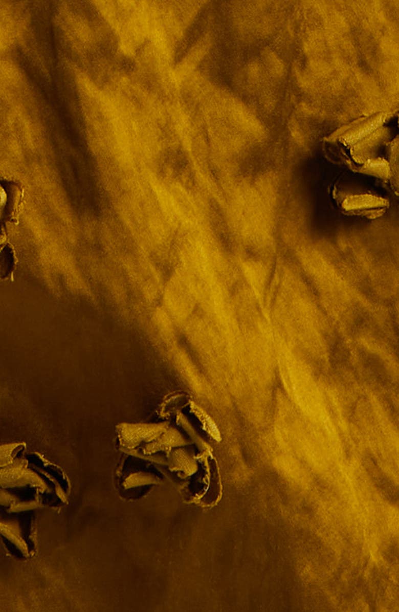 Michael Kors Collection Floral Pleated Satin Dress, Alternate, color, Cactus