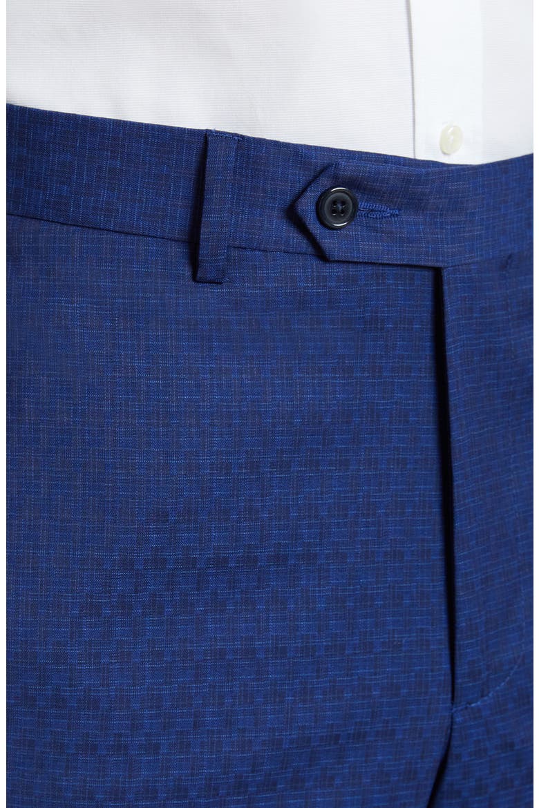 Flat Front Stretch Wool Dress Pants, Alternate, color, NAVY