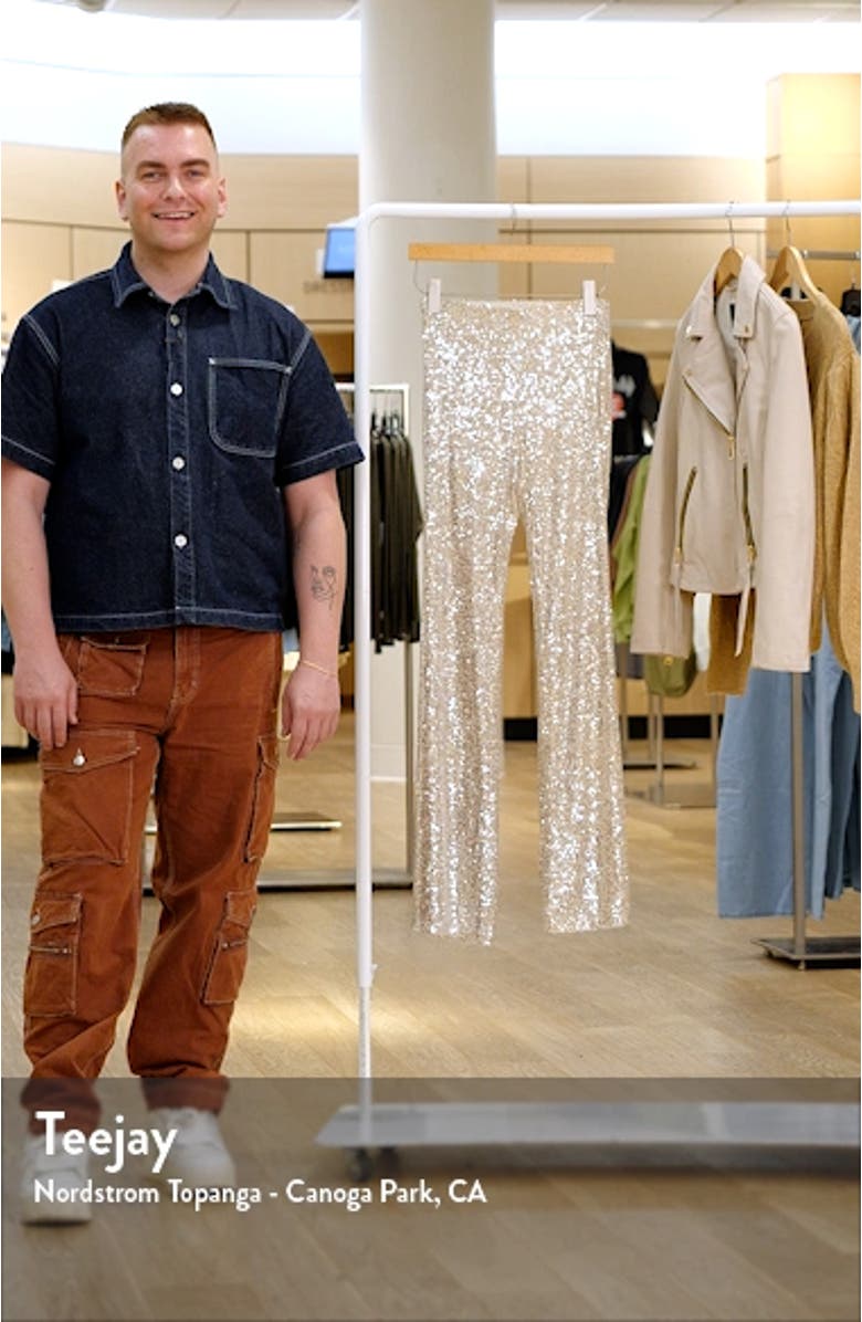 Sequin Flare Leg Pants, sales video thumbnail