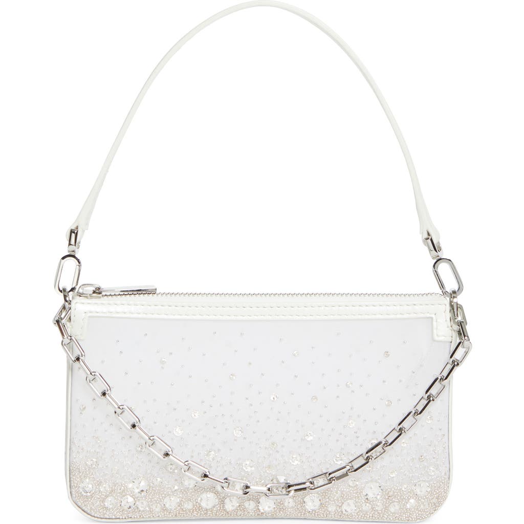 Christian Louboutin Mini Loubila Crystal Embellished Shoulder Bag In Bianco/crystal