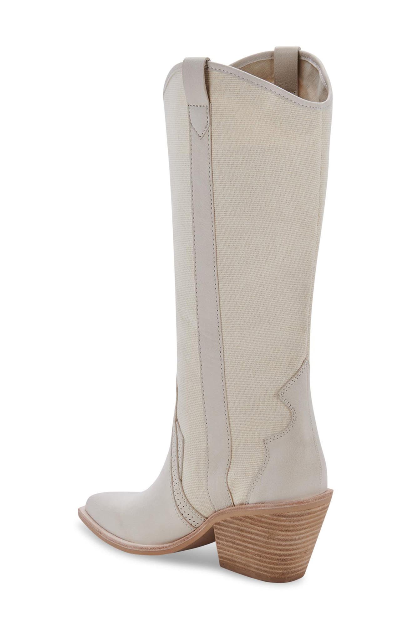 Navene Western Boot, Alternate, color, IVORY NUBUCK