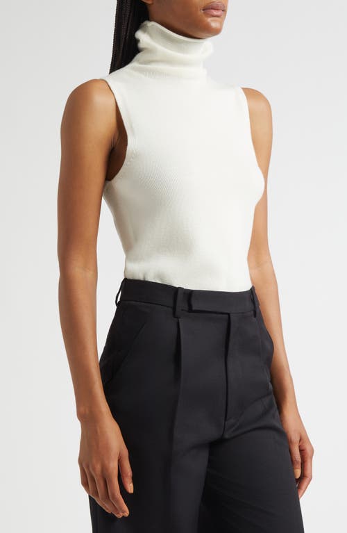 Staud Canal Sleeveless Merino Wool Sweater In White