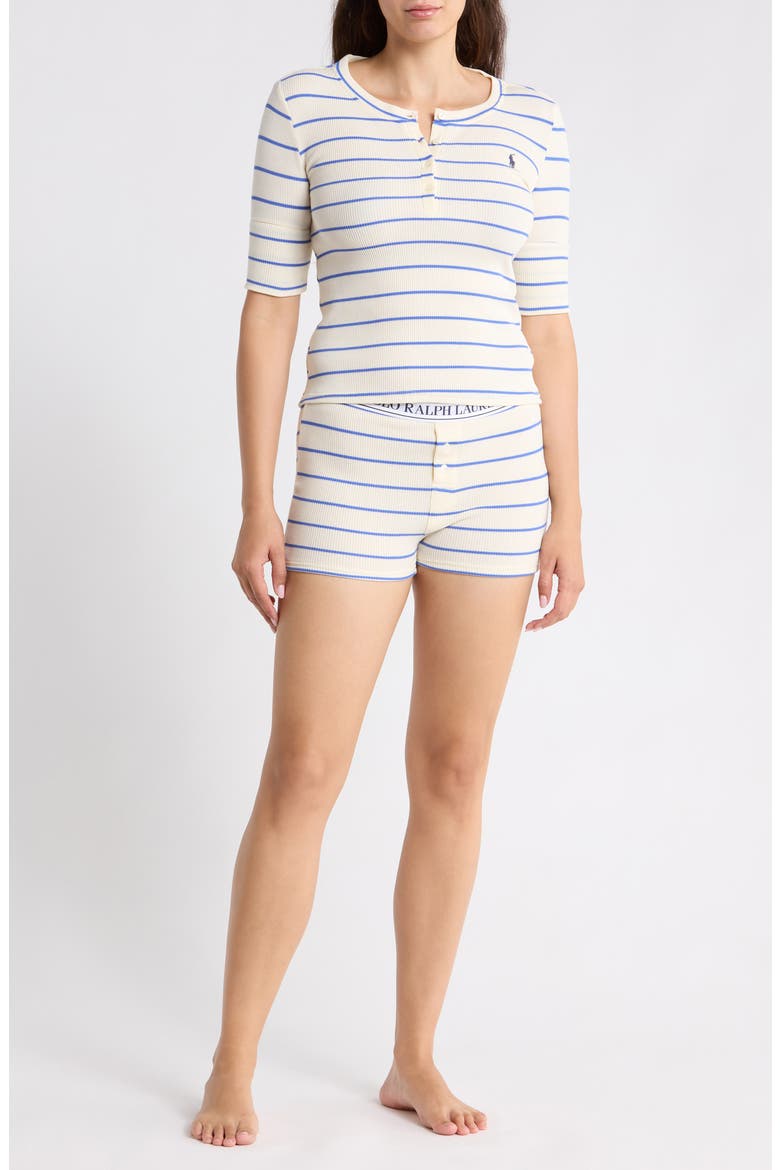 Stripe Henley Pajamas, Main, color, EGRET STRIPE