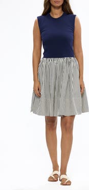 Brave+True Daphne Mixed Media Drop Waist Dress