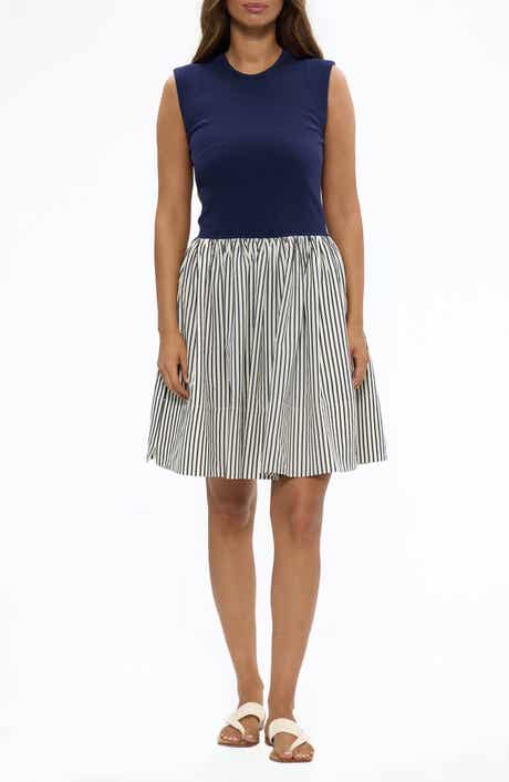 Daphne Mixed Media Drop Waist Dress