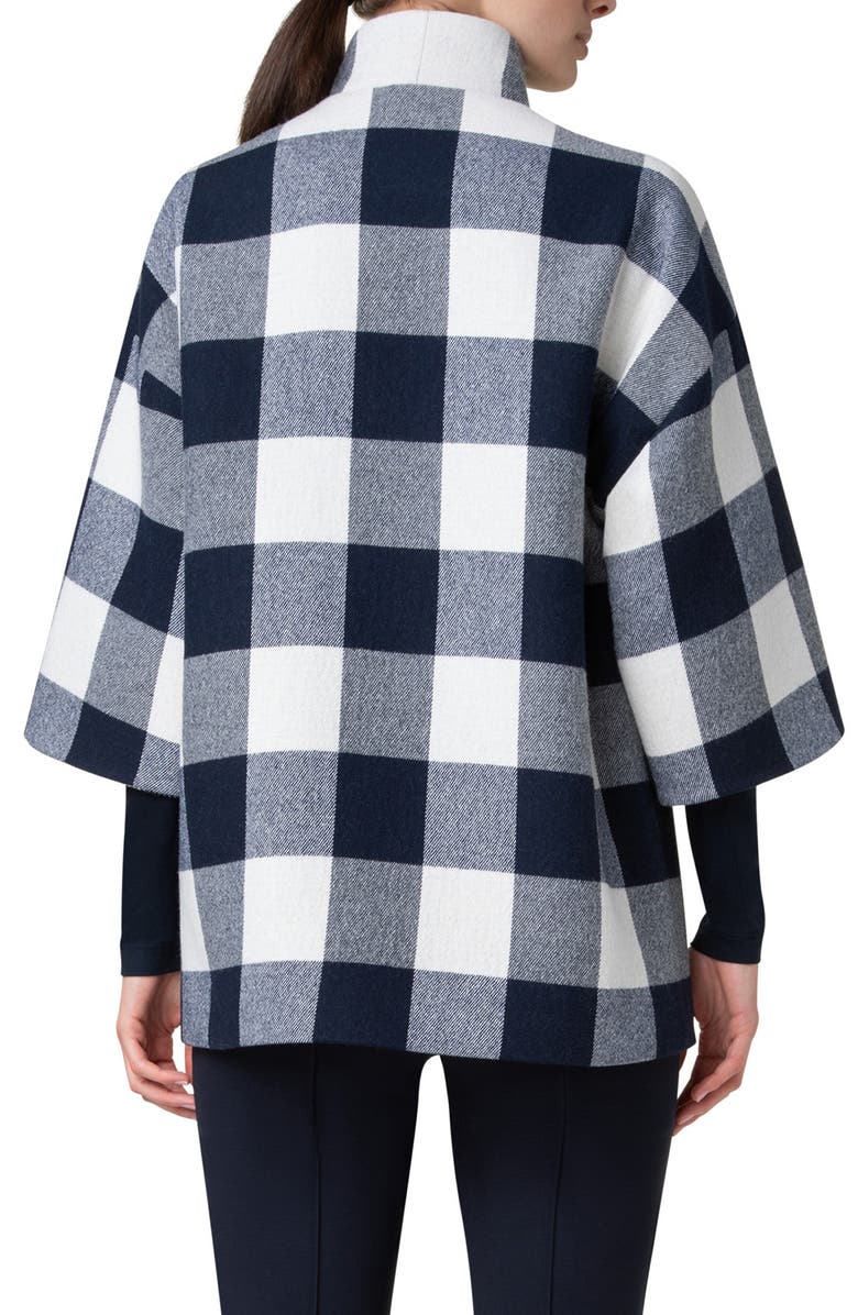 Akris punto Buffalo Check Felted Car Coat, Alternate, color, 