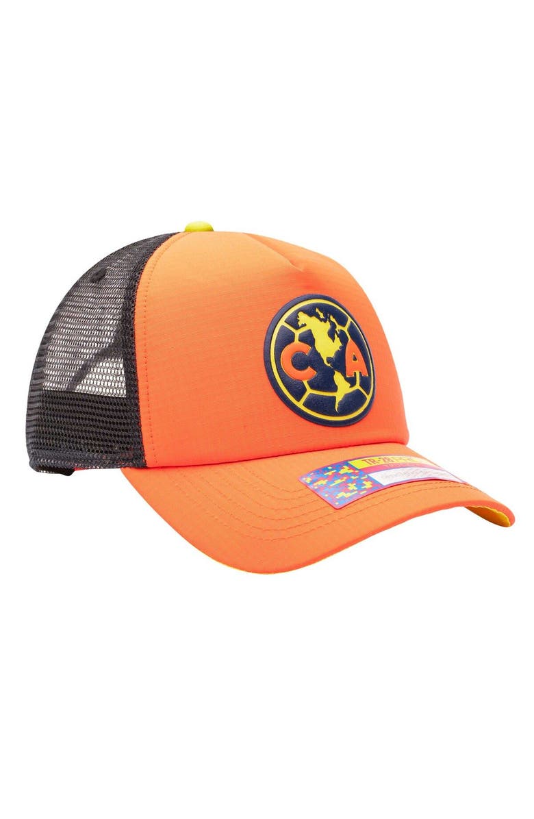 FAN INK Men's Orange Club America Aspen Trucker Adjustable Hat, Alternate, color, Orange