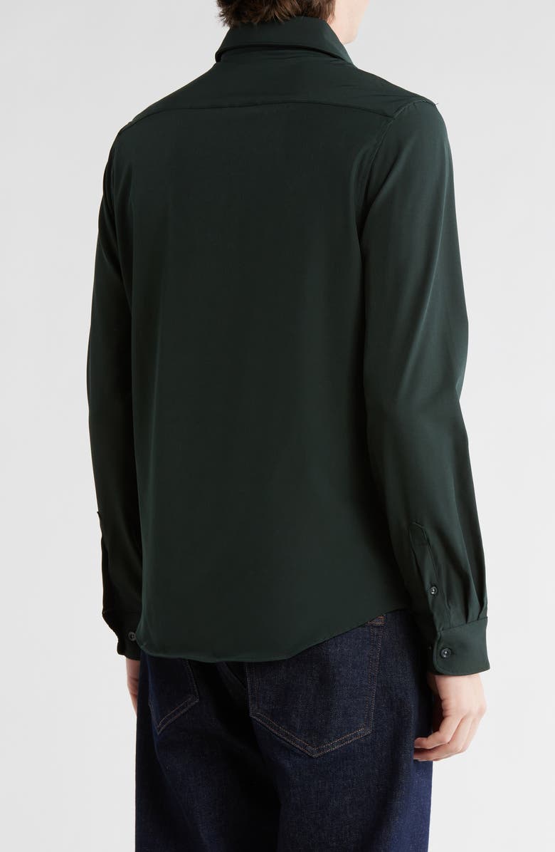 DENIM AND FLOWER Tech Button-Up Shirt, Alternate, color, Forest