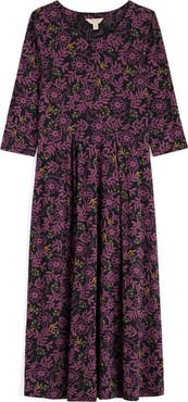 Seasalt Cornwall Veronica Print Stretch Organic Cotton Jersey Midi Dress