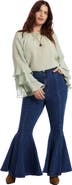June + Vie High Waisted Flare Godet Jean