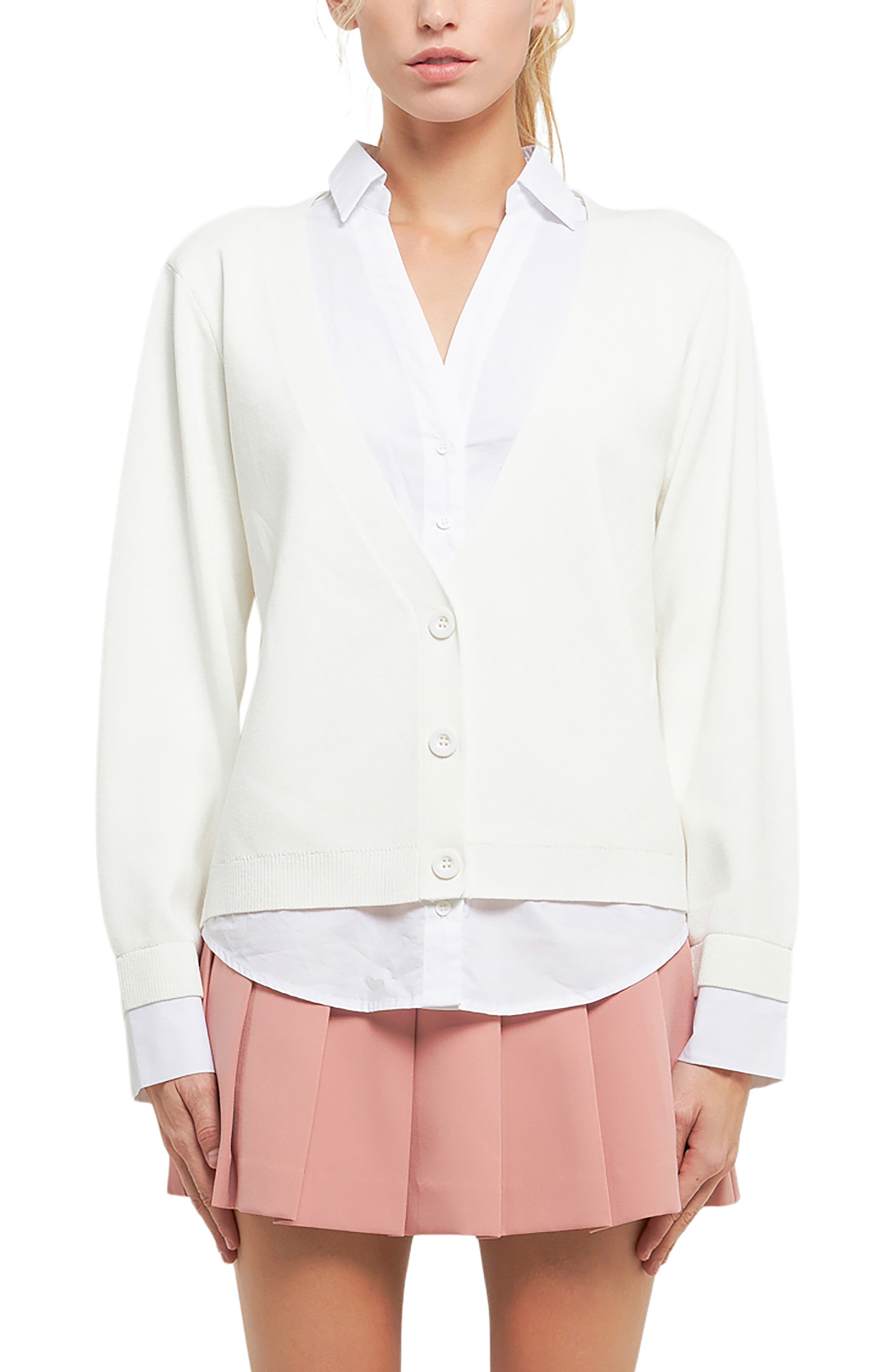 Mixed Media Layered Cardigan