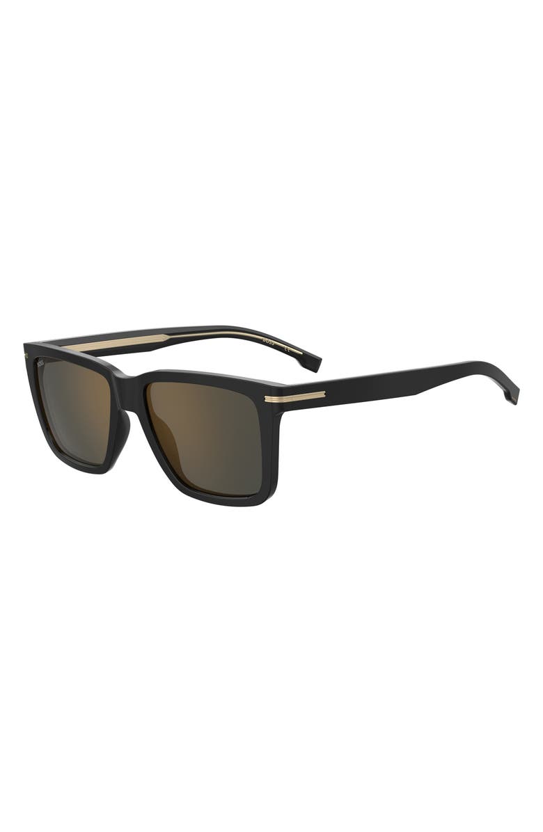 BOSS 55mm Square Sunglasses, Alternate, color, Black Gold