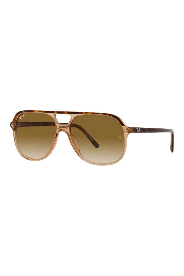60mm Navigator Sunglasses, Alternate, color, HAVANA BROWN/ CLEAR BROWN