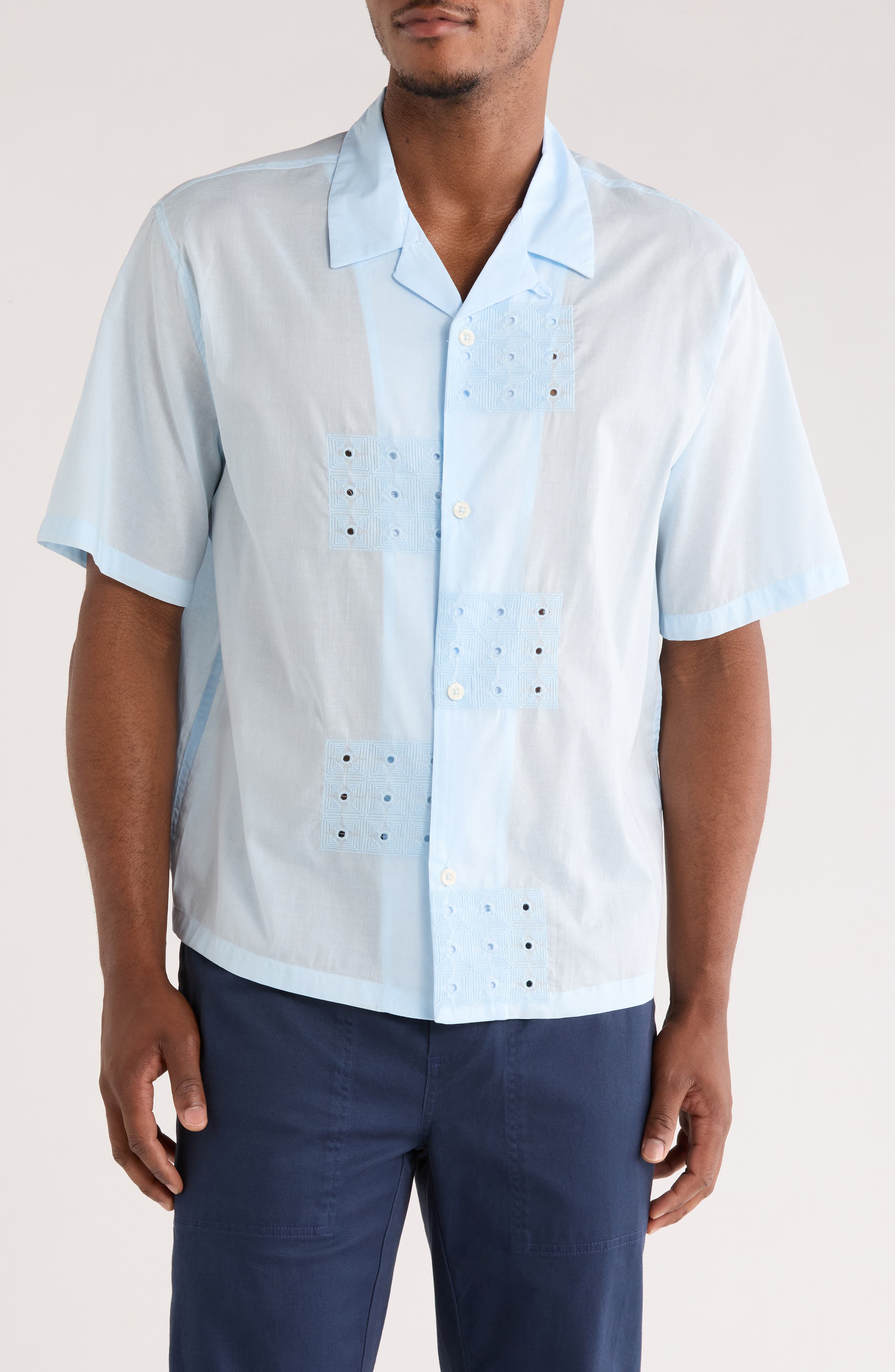 PacSun Ritz Pointelle Cotton Poplin Camp Shirt