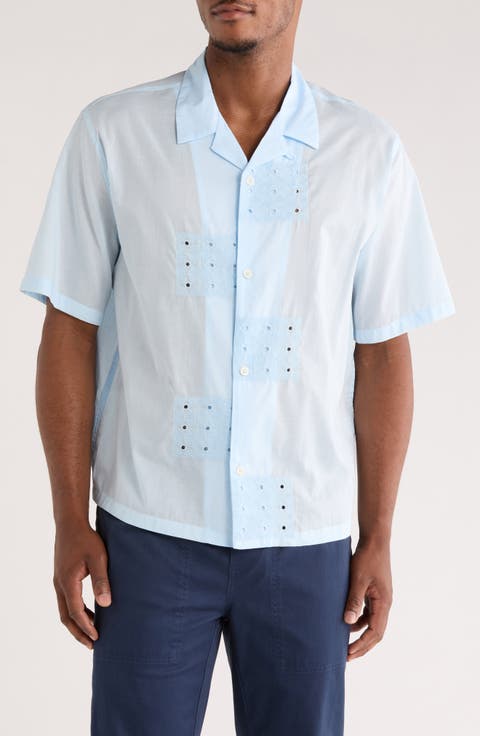 Ritz Pointelle Cotton Poplin Camp Shirt
