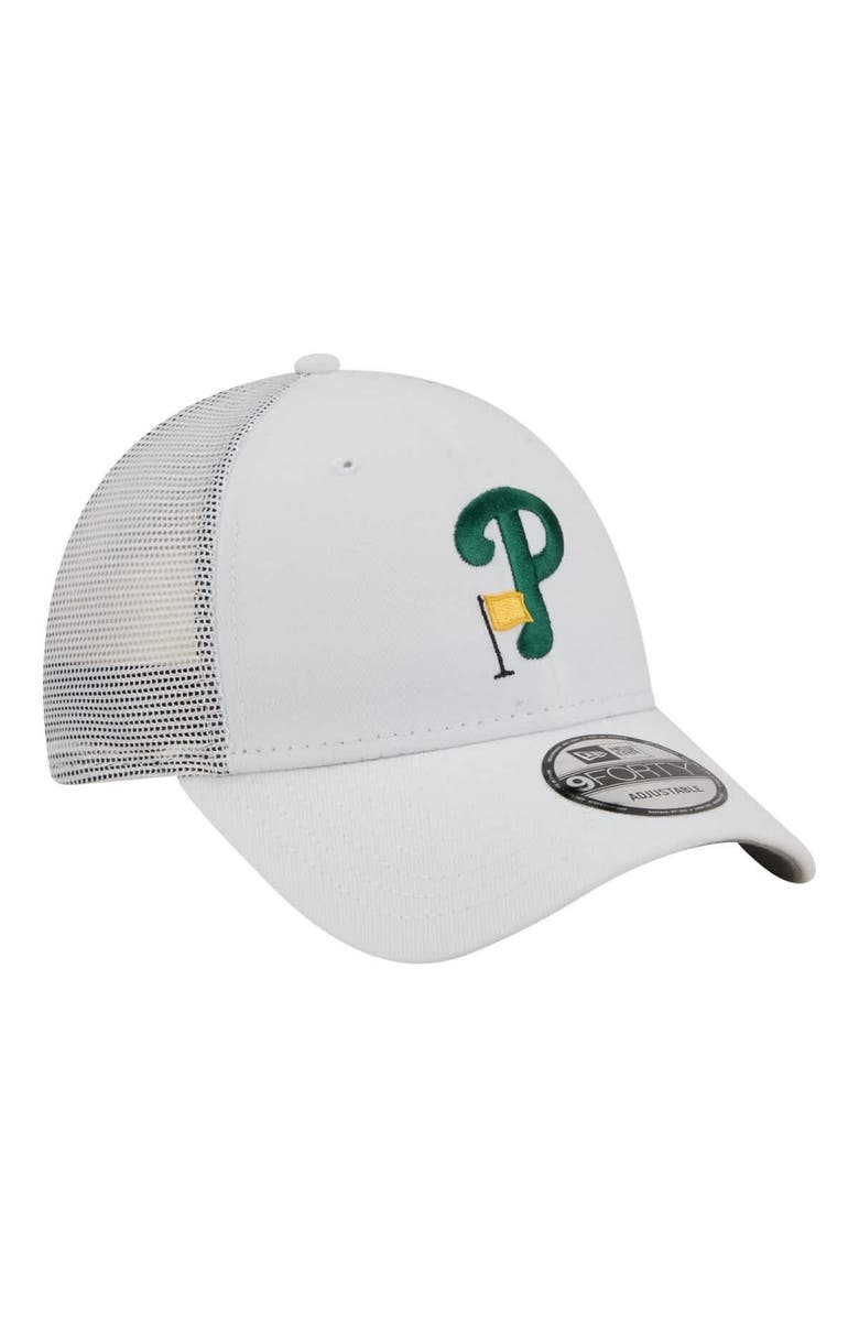 New Era Men's New Era  White Philadelphia Phillies Flag 9FORTY Trucker Adjustable Hat, Alternate, color, White