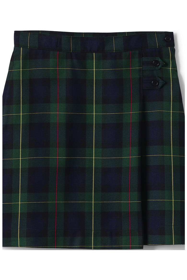 Girls Plus Plaid A-line Skirt Below The Knee, Alternate, color, Hunter/Classic Navy Plaid
