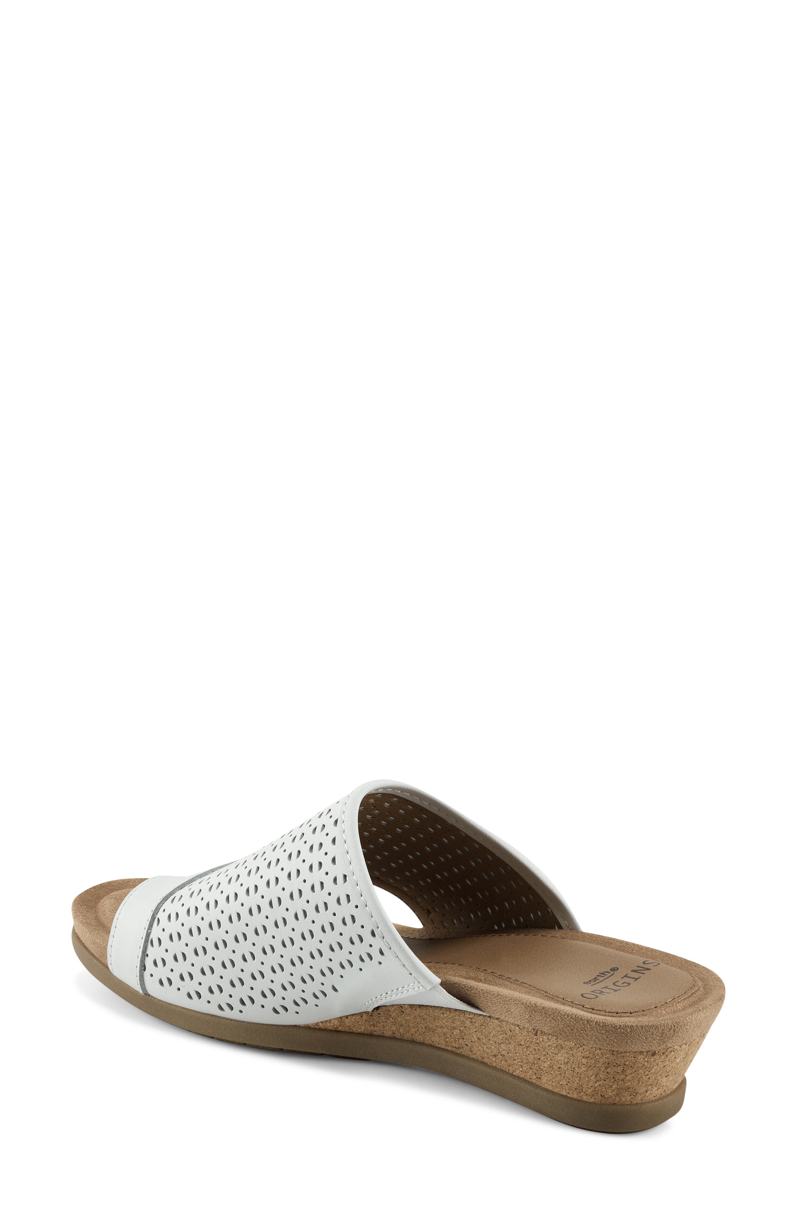 Wedge Slide Sandal, Alternate, color, WHITE LEATHER