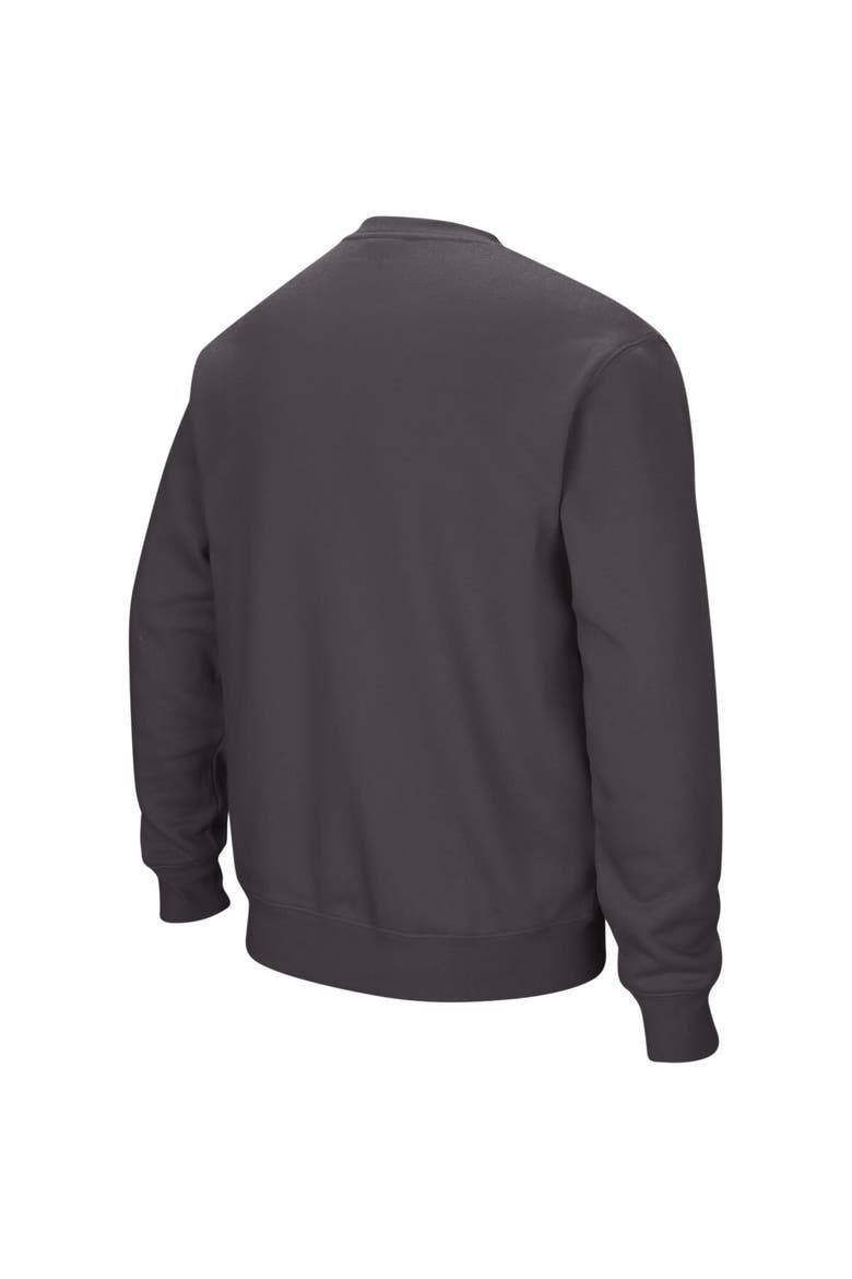 Men's Colosseum Charcoal Michigan State Spartans Arch & Logo Crew Neck Sweatshirt, Alternate, color, Charcoal
