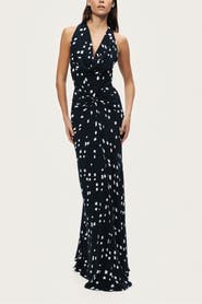 Nocturne Halter Neck Printed  Maxi Dress