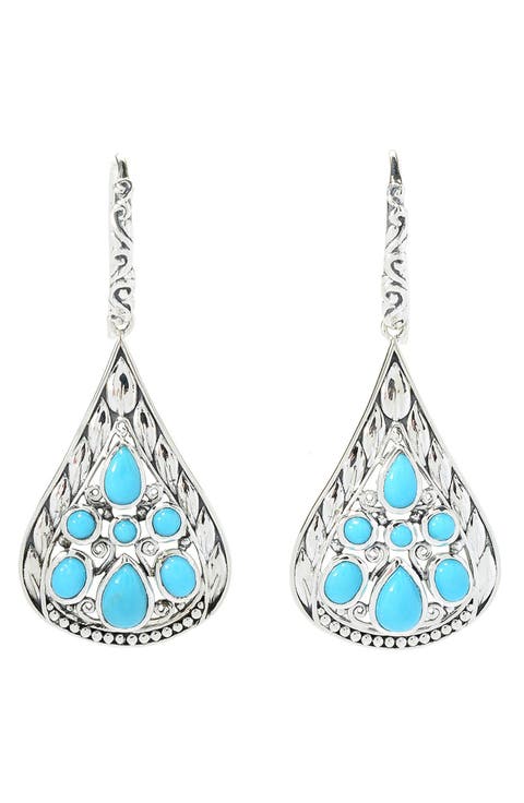 Sleeping Beauty Turquoise Teardrop Earrings