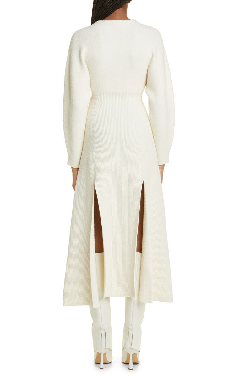 Proenza Schouler Long Sleeve Double Slit Wool Blend Bouclé Sweater Dress, Alternate, color, 