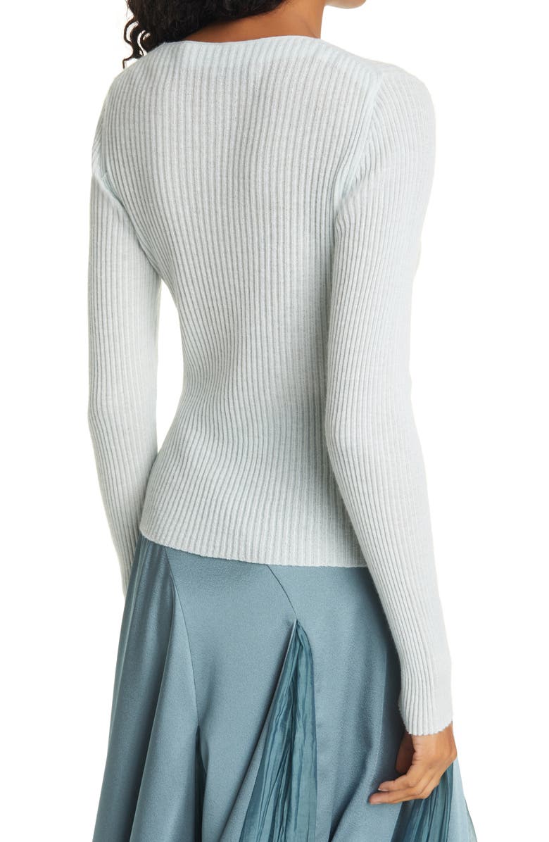 Vince V-Neck Slim Rib Cashmere Sweater, Alternate, color, 